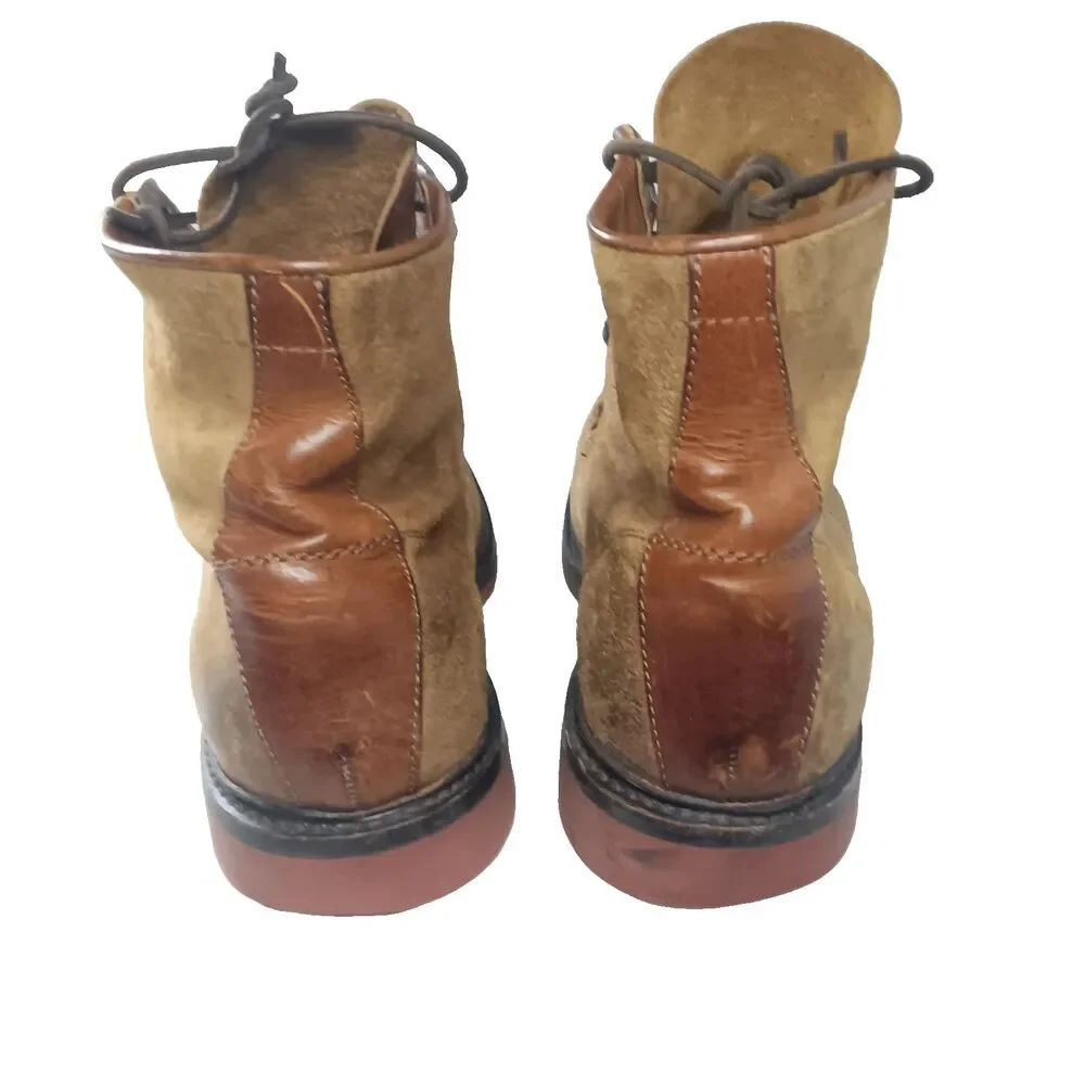 Frye Wallace Lace-Up Boots Mens Size 10 D Brown Suede